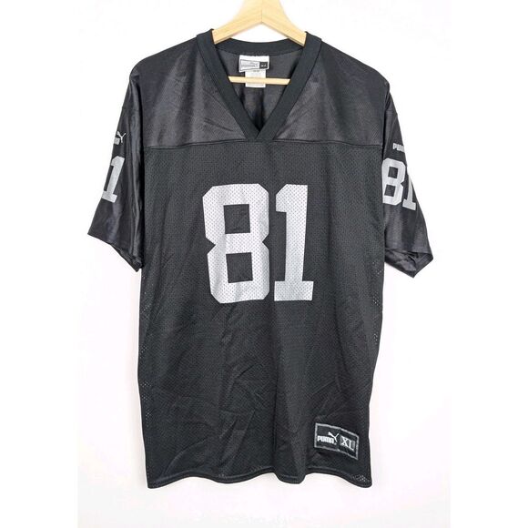 Vtg 1999 Tim Brown #81 Oakland Raiders Black Puma NFL Football Jersey Youth XL - Picture 1 of 7